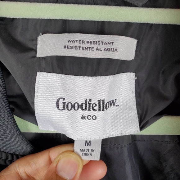 Goodfellow Water Resistant Bomber Jacket Front Zipper Men Size Medium - Picture 7 of 9